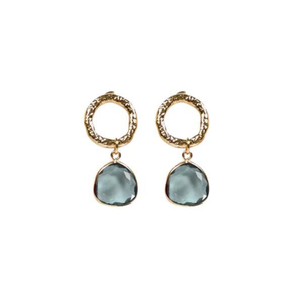 Oorbellen Kristal Blauwgrijs