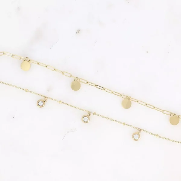 Armband Ronde Bedels Goud - Afbeelding 2