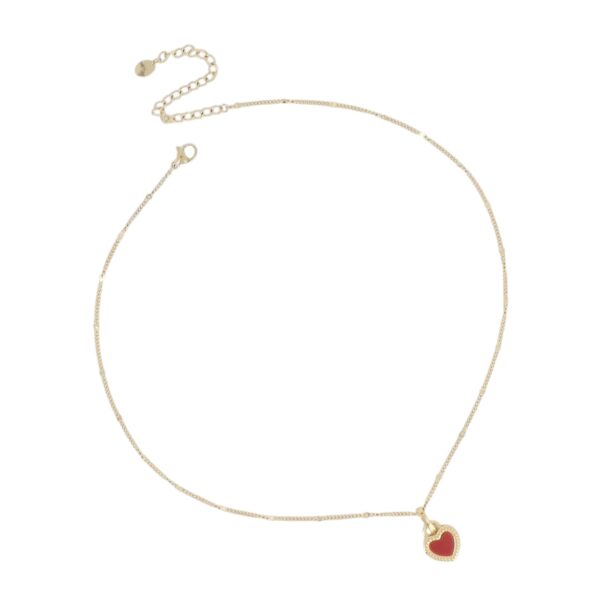 Halsketting Duo Hart Rood/Roze