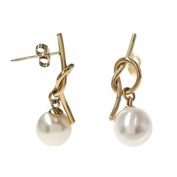 Oorbellen Parel Bouton d'Or