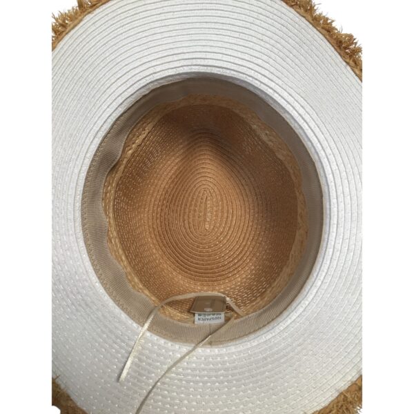 Zomerhoed Papierstro Naturel/Wit - Afbeelding 2