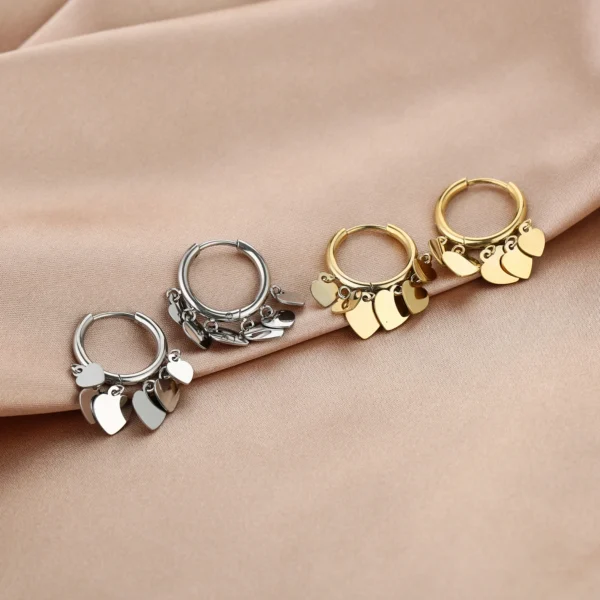 Oorbellen Mini Oorringen Hartjes Zilver - Afbeelding 3
