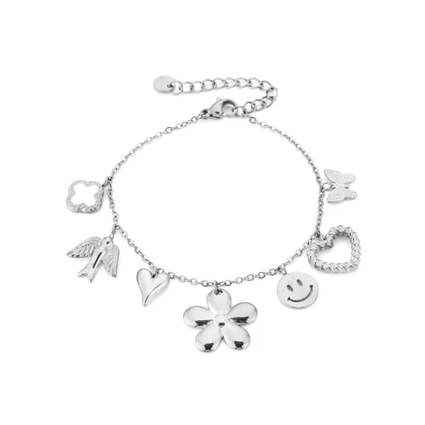 Armband Charms Smile Zilver