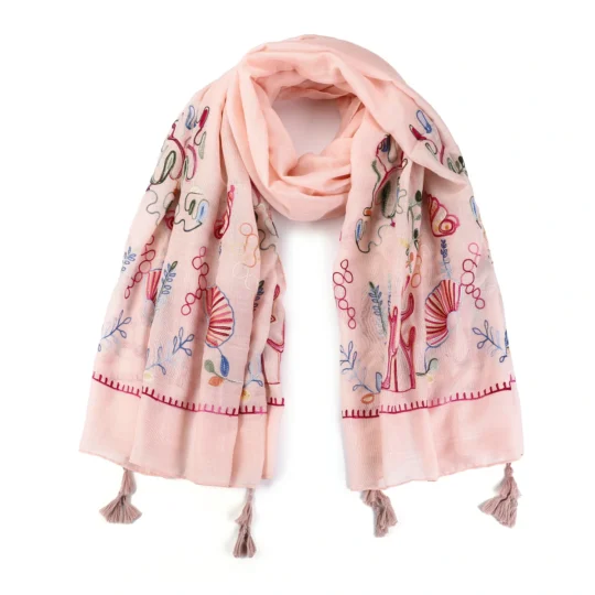 Sjaal Zijde & Viscose Roze