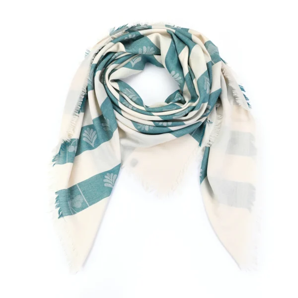 Sjaal Viscose Groen/Wit