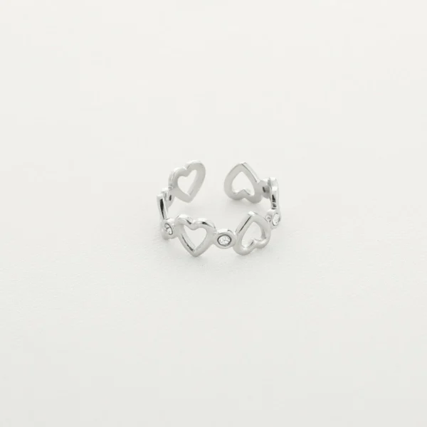 Ring Blinking Hearts Zilver - Afbeelding 2