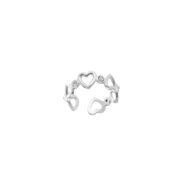 Ring Blinking Hearts Zilver