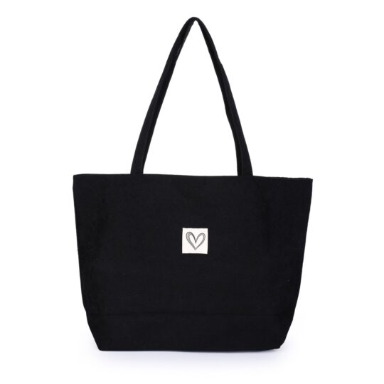 Shopper Tas Corduroy Sweetheart Zwart