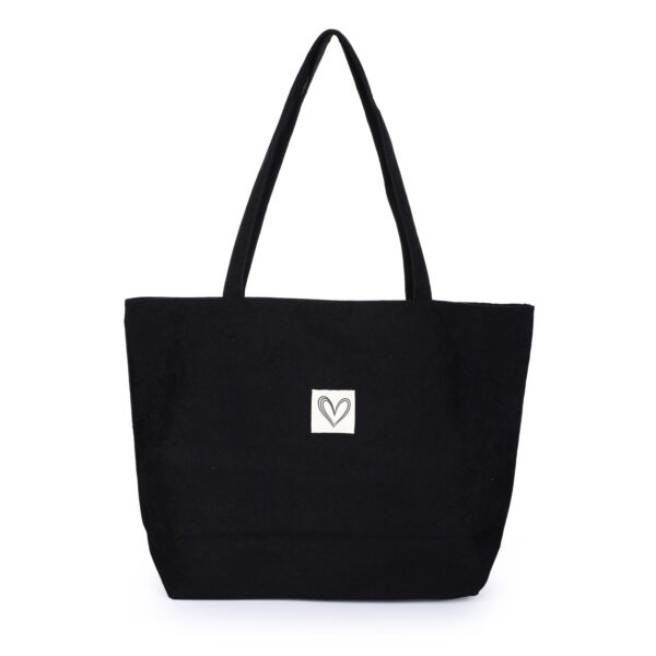 Shopper Tas Corduroy Sweetheart Zwart