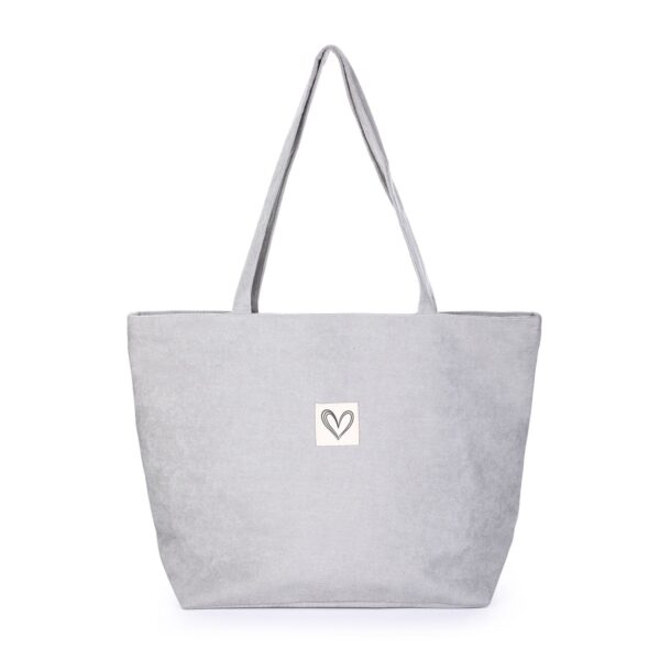 Shopper Tas Corduroy Sweetheart Lichtgrijs