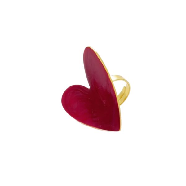 Ring Hart Emaille Rood
