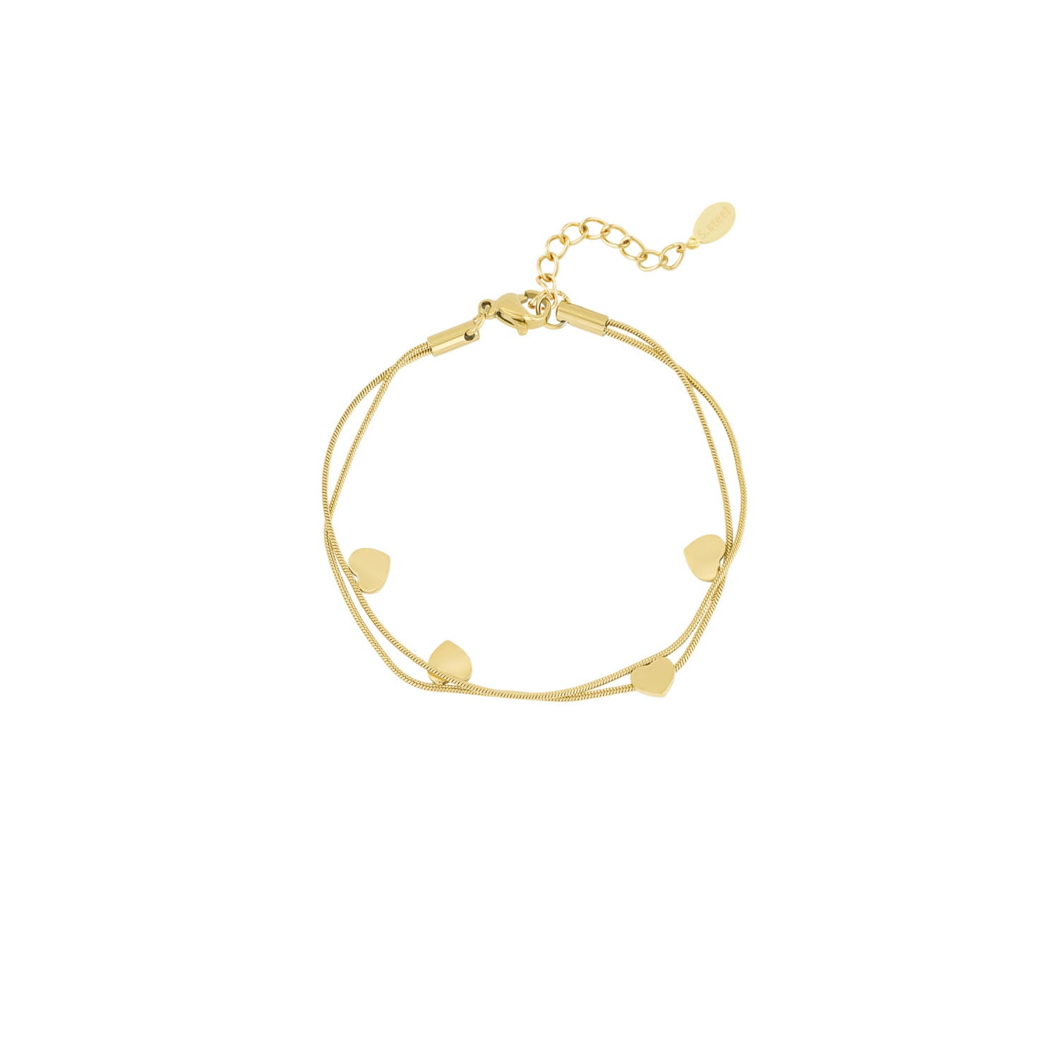 Armband Layered Hartjes Goud