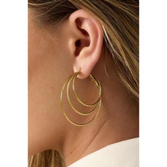 3-Laagse Oorbel Goud